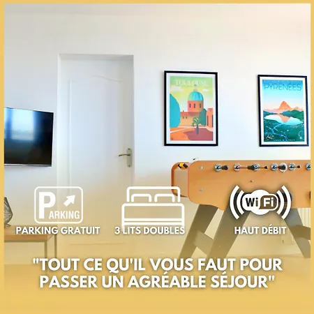 T4 Pro Groupes - Parking - 6 Pers - Babyfoot Apartman Colomiers